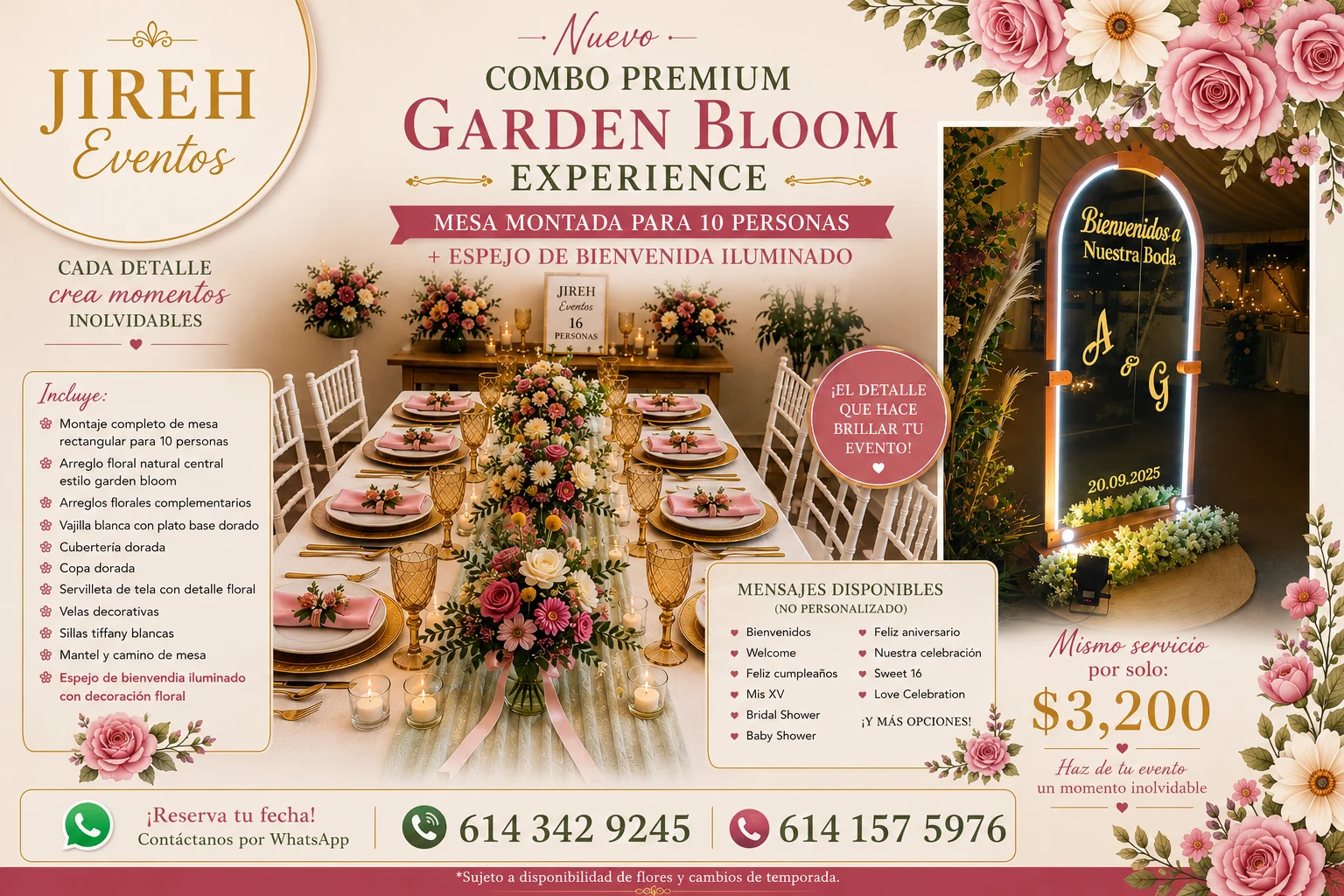 Combo premium Garden Bloom Experience
