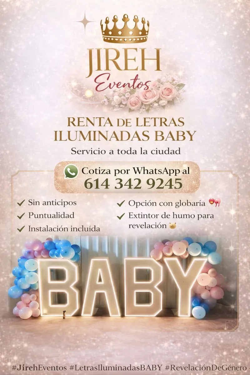 Letras iluminadas BABY