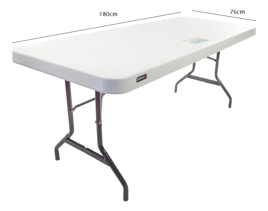 Mesa rectangular para 8 personas de 180 por 76 centímetros